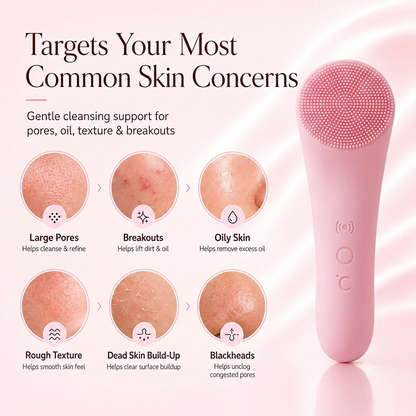 Hqlove™ Sonic Facial Cleansing Brush — Warm Silicone Deep Cleanse