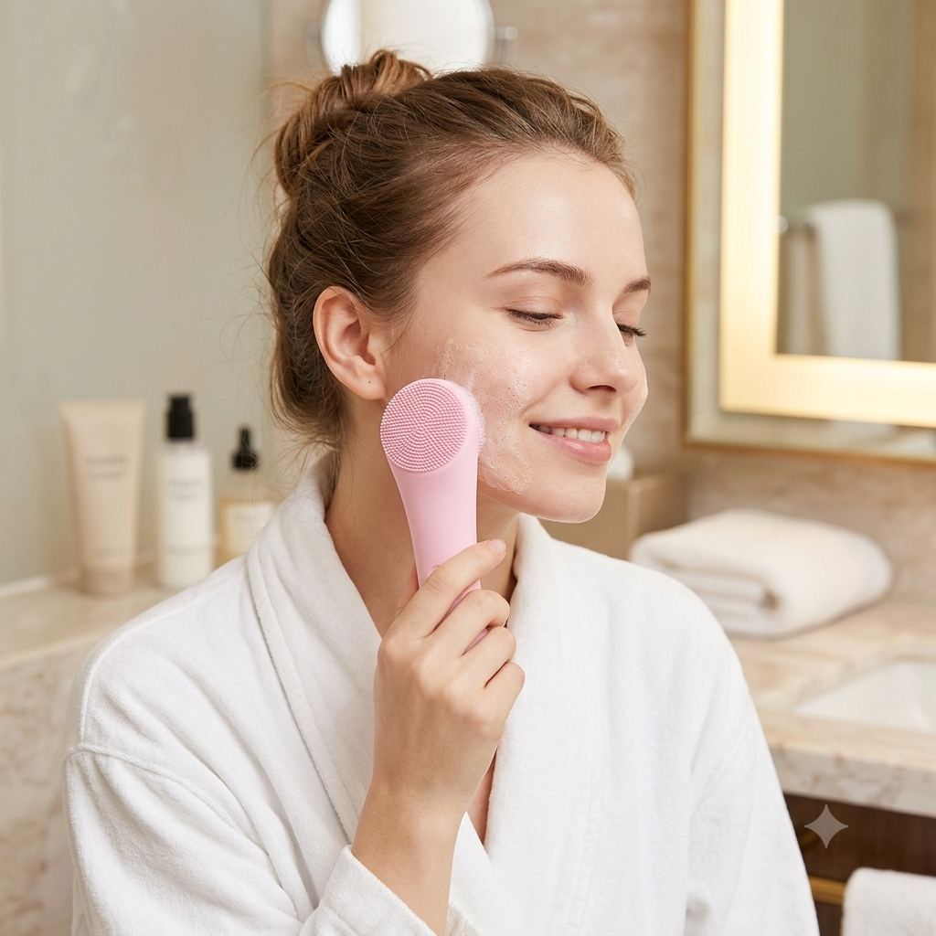 Hqlove™ Sonic Facial Cleansing Brush — Warm Silicone Deep Cleanse