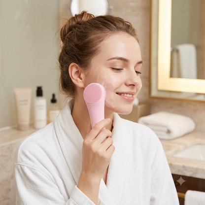 Hqlove™ Sonic Facial Cleansing Brush — Warm Silicone Deep Cleanse