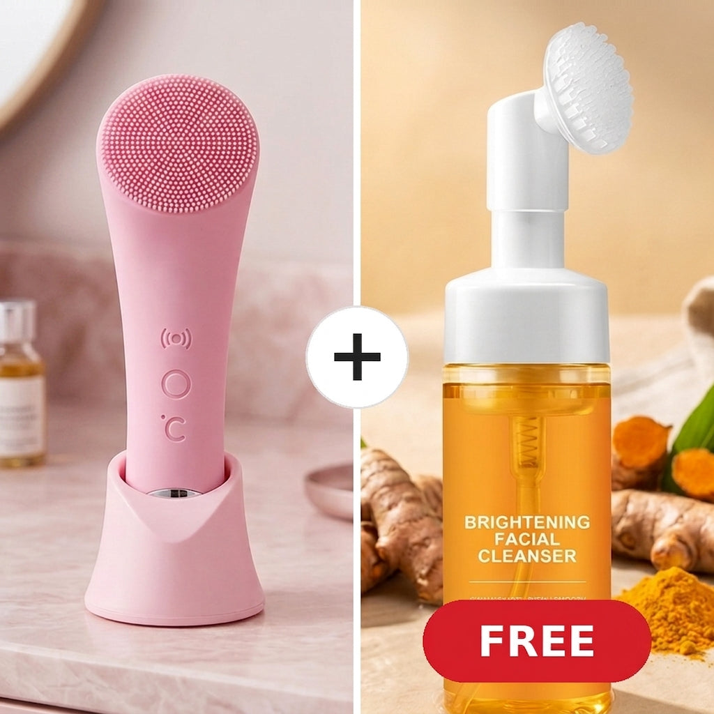 Hqlove™ Sonic Facial Cleansing Brush — Warm Silicone Deep Cleanse